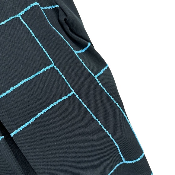 New MING WANG Jacket Open Front, Single Clasp, Knit Black Blue - Picture 8 of 11